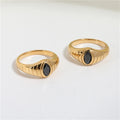 Non Tarnish & Waterproof Eye Shape Rings for Women  Stainless Steel Gold Jewelry