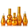 Glass Refillable Golden Gourd Essential Oil & Skin Care Serum Dropper Bottle with Screw Cap