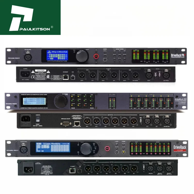 Paulkitson DriveRack Professional Digital DSP Audio Processor Active USB/XLR Metal Construction 4in8out Channels Stereo Pairing