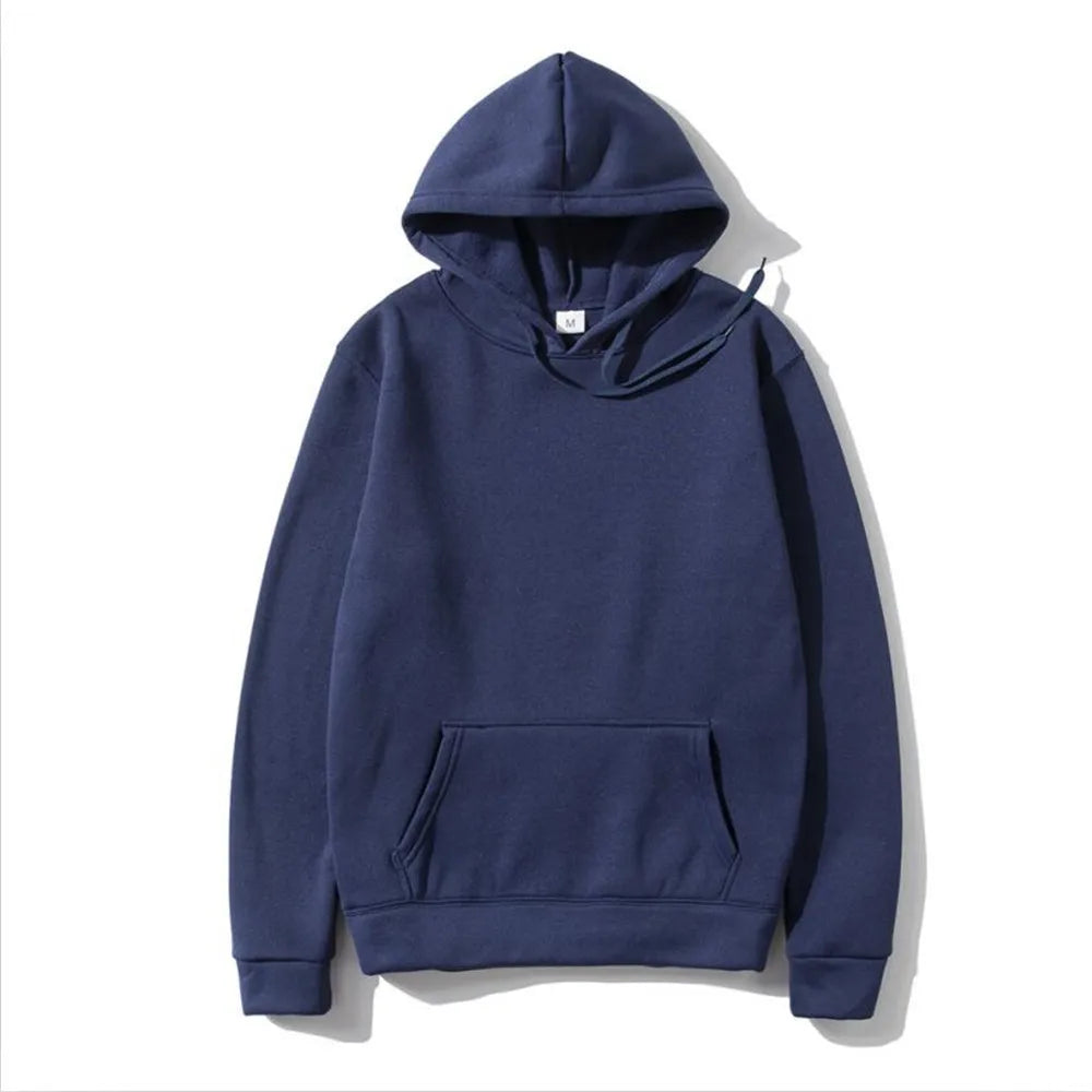 Latest Man Winter Streetwear Loose Fit Heavyweight Embroidered Puff Printed Boxy Fit Plain Hoodies No String Street Style