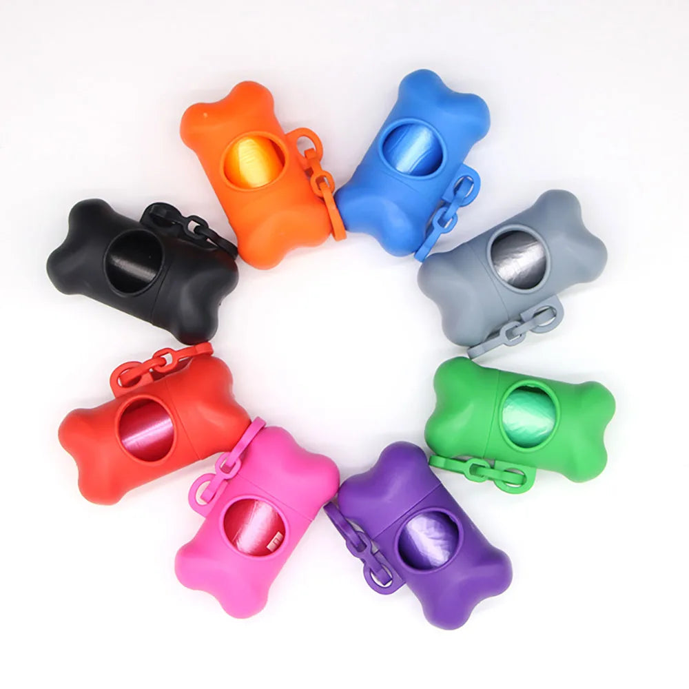 Wholesale Customizable Plastic Dog Waste Bag Dispenser Eco-Friendly Bone Shape Poop Bag Holder for Pets