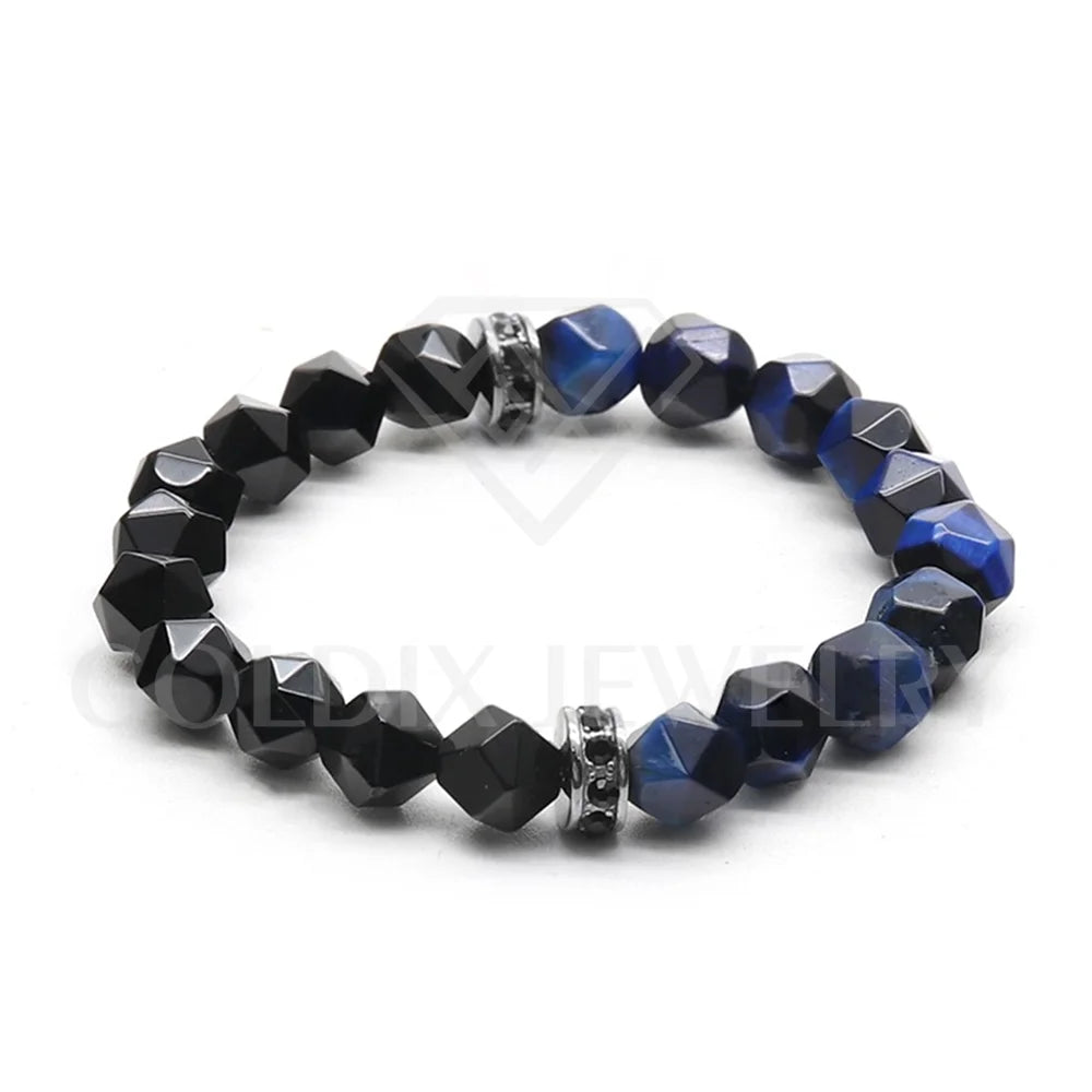 Goldix Jewelry Wholesale 6/8mm Faceted Agate Crystal Yoga Bracelets Healing Energy 7 Chakra Stone Beaded Bracelets for Gifts