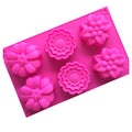 6 Cavity Mouse Soap Mold Chocolate Mold Ice Cube Flower Shaped Silicone Cake Mold