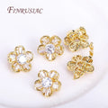 18K Gold Plated Brass Zircon Connector Clasps Luxury Pearl Fastener for DIY Jewelry Findings & Components