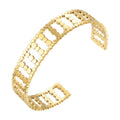 PVD 18K Gold Plated Stainless Steel Jewelry C-shaped Cutout Open Bangle Highquality Pretty Accessories Bracelets B222273