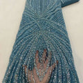Royal Blue Sequins Lace Fabric for Wedding