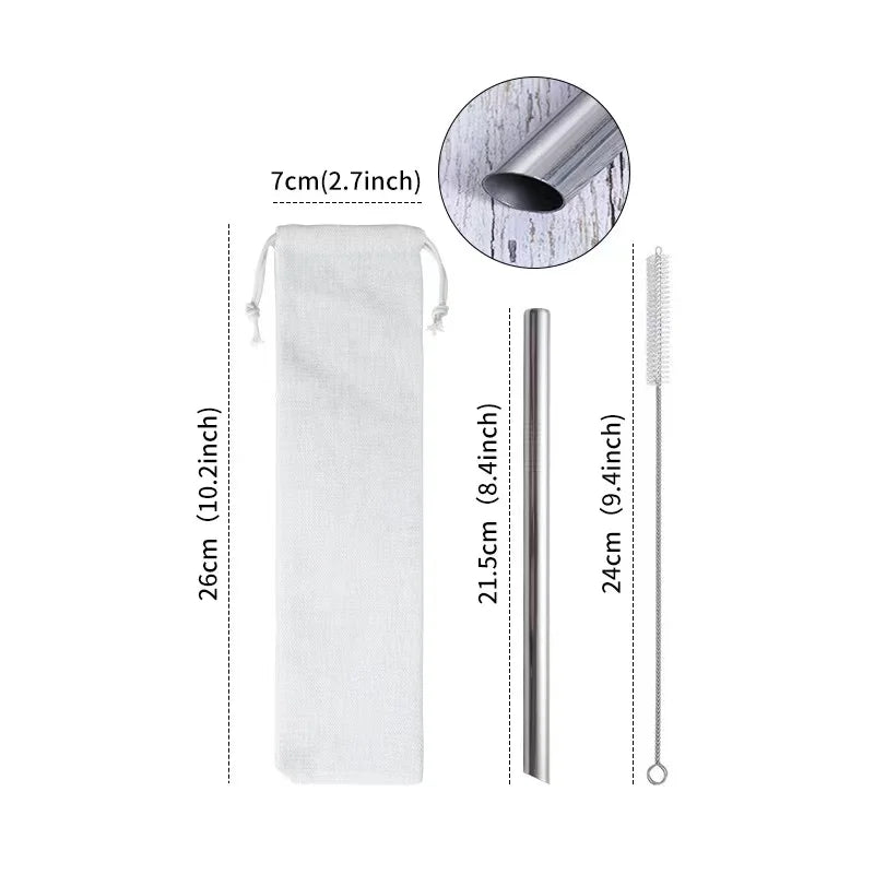Factory Wholesale 18/10 Stainless Steel Reusable Straw Colored Metal Bubble Tea Drinking Straw