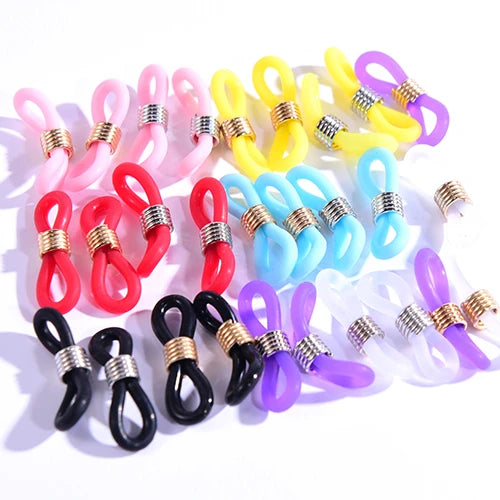 Colorful Rubber Hooks Eyeglasses Glasses Chain Holder Retainer Ends Sunglasses Strap Loop Connector Hardware
