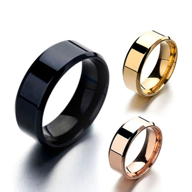 Wholesale Simple Jewelry Stainless Steel Gold Plated Mirror Rings for Women