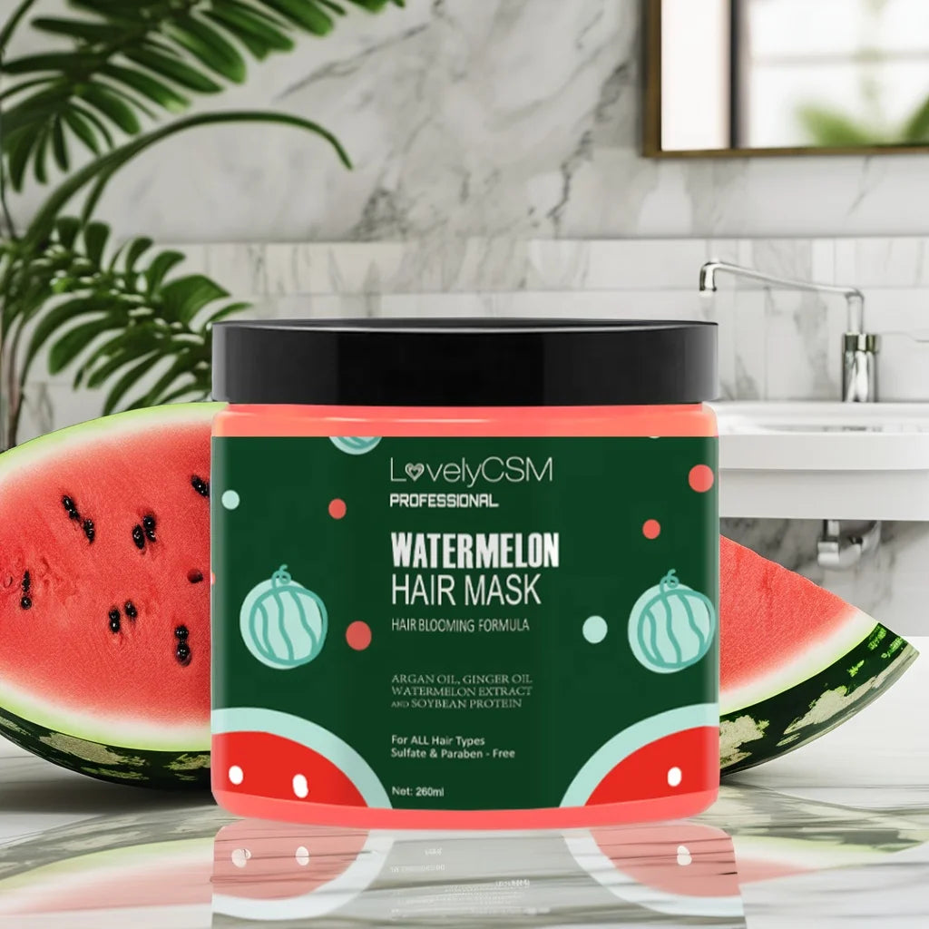 Wholesale Natural Fruit Anti-Dandruff Spa Repair Nourishing Hair Mask Smoothing Anti-Frizz Watermelon Extract Shea Butter