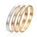 Beimai OEM Bangle Fashionable Double Row Zircon 18k Gold Plated Titanium Steel Bangle