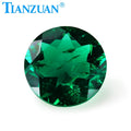 Dark Green Color Round Shape Created Hydrothermal   Muzo Emerald Including Minor Cracks and Inclusions Loose Gemstone with AGL