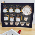 Hot Sale Turkish Ethiopian Coffee Cup Saucer Set Espresso Glass Tea Cup Porcelain Saucer Coffee Set with Color Box