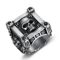 Fashion Jewelry Punk Wedding Statement Ring Vintage Skull Stainless Steel Ring for Men Cocktail Party Gift Size 7-15
