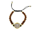 Handmade Beaded Catholic Rosary Bracelet with Miraculous Medal Charm Acrylic Beads Thread St. Benedict Bracelet