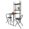 Modern Minimalist Space Saving Partition Wall Folding Dining Room Home Bar Stool Set and Dining Table With Wine Rack