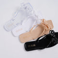 Fashion Summer Ladies New Bow Tangerine Flip-flops Square Head Crystal Jelly PVC Slippers Outside Wear Sandals Slides for Women