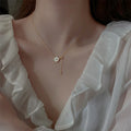 2025 Newest Trendy Design Dangle Charm Sterling Silver Flower Choker Necklace