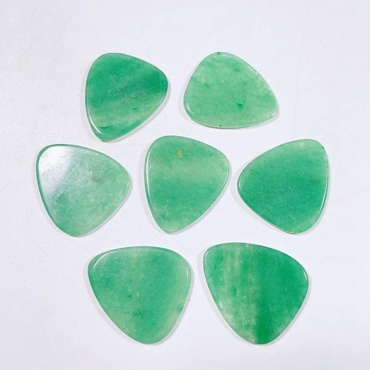 Fashion Green Aventurine Jade Guitar Accessories Pick Music Slices