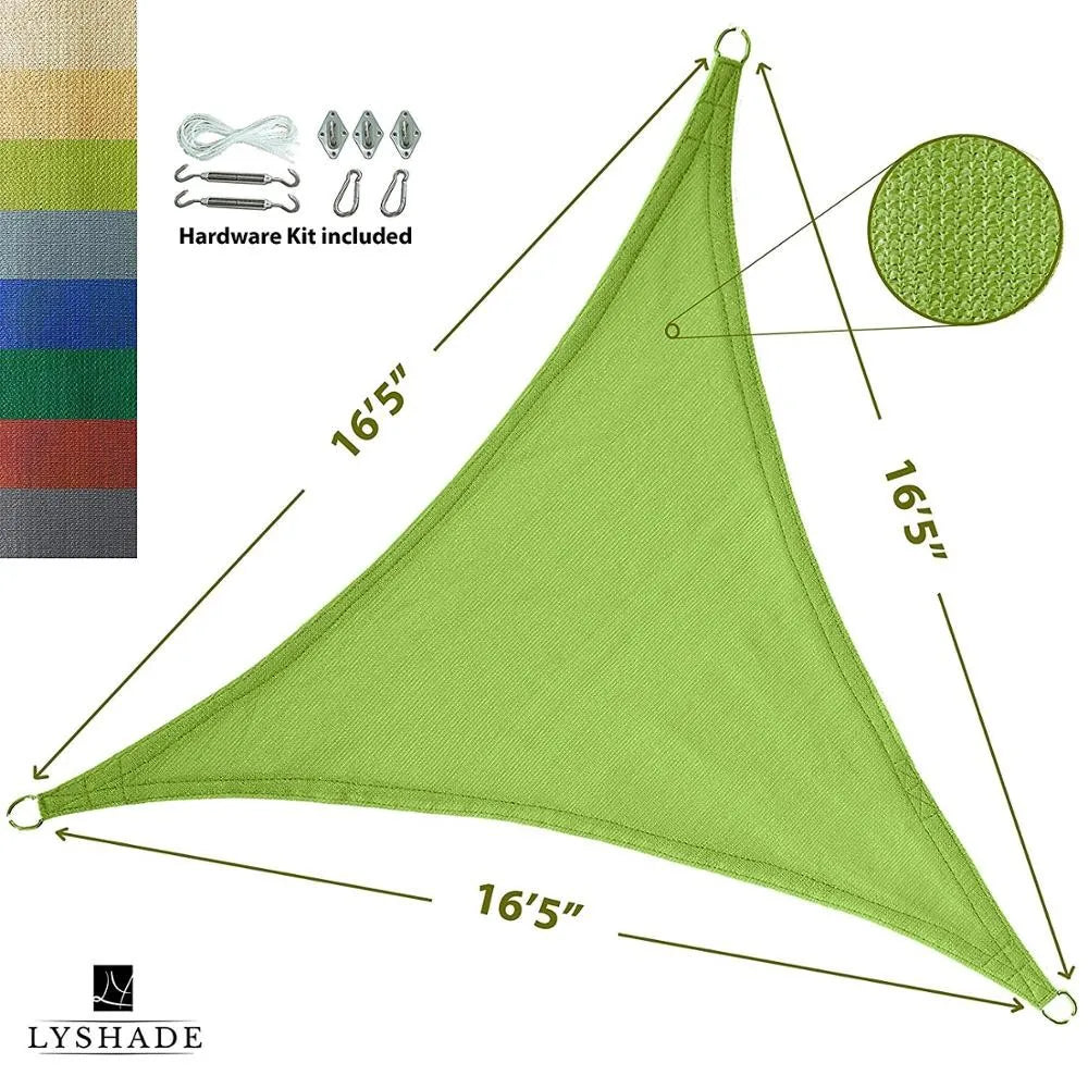 New Virgin HDPE Anti UV Sun Shade Sail Awning Outdoor Triangle