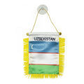 Custom Logo Digital Printing Satin Material Hanging  Uzbekistan Pennant Flag for Car Rearview Mirror and Home Decoration