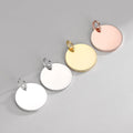 12mm-35mm Wholesale Big 925 Sterling Silver Blank Disc Pendant Nameplate Custom Engraved Round Logo Tag Charm for Jewelry Making