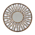 84cm Stylish Design Decorative Big Circle Wall Mirrors Large Round  Dark Wooden Antique Gold Wall Mirror for Living Room
