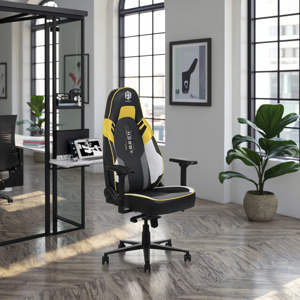 Hobot Factory Wholesale Ergonomic Gaming Chair Swivel 4D Armrest Back Lumbar Support Leather PU Iron Material Reclining Feature