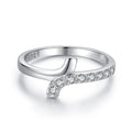 Fashion 925 Sterling Silver Cross-line Simple Micro Inlay CZ Diamond Ring for Women