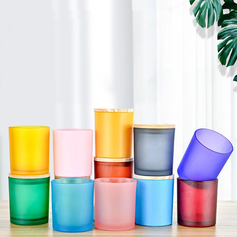 Hotsale  Luxury Colorful Empty 10oz Candle Container Glass Candle Jar for Candle Making