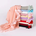 Zifeng OEM Bufandas En Crochet Decoradas Muslim New Lace Scarf With Pearl Scarf Chiffon Plain Hijab