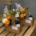 Portable Design Coffee Flower Box Milk Tea Takeout Box DIY Flower Wrapping Baskets