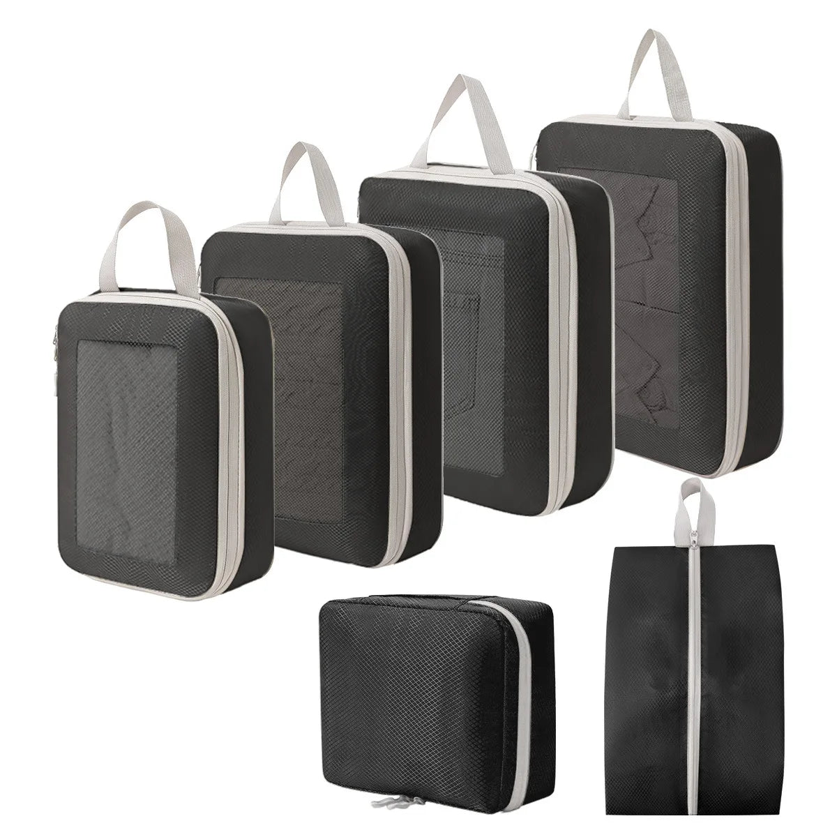Essential Travel Organizer Bags Foldable Candy Pattern Packing Cubes Suitcases Zipper Closure Made of Durable Polyester