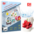 KEMENG Laser Printer Custom Washable Waterproof Glossy Sublimation Water Slide Decal Paper A4 Size 20 Transfer Printing
