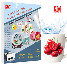 KEMENG Laser Printer Custom Washable Waterproof Glossy Sublimation Water Slide Decal Paper A4 Size 20 Transfer Printing