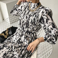 Wholesale 2026 Spring Korean Fashionable Retro Stand-up Collar Contrast Ink Pleated Design Lace Waist Waist Length Dress