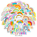 50pcs Rainbow Stickers Cross Border Bohemian Children's Birthday Party Cartoon Graffiti Waterproof rainbow Stickers