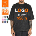 ZYtshirt 230g Wholesale Screen Printing Tee DTG Printed logo Tshirts Vintage Heavyweight Oversized Custom Acid Wash T Shirt