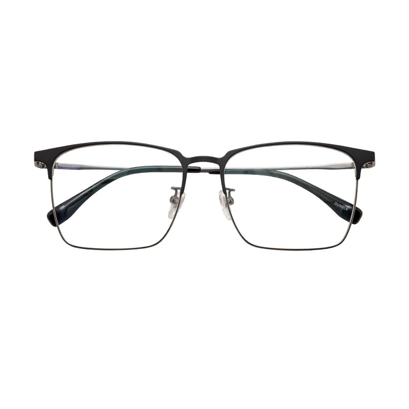 Titanium Retro Business Style Square Men Eyewear Rectangle Reading Glasses Eyeglasses Frame Diamond Face Shape Match