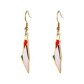Allah Islamic Arabic Palestine Map Stainless Steel Earrings Islamic Fashion Jewelry Enamel Earrings Gifts for Women Girls