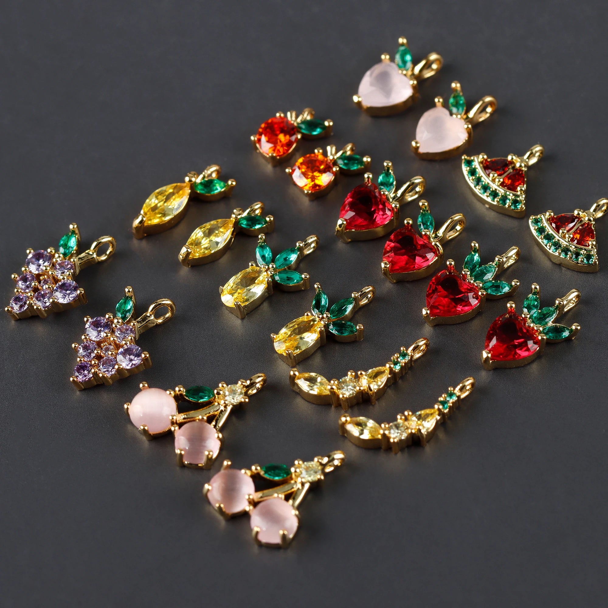 M970 6pcs/lot Charms Pass REACH Nickel Free 18k Gold Plated Zircon Copper DIY Earrings Bag Packaging