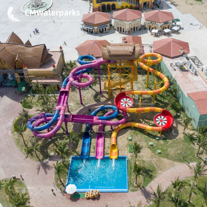 Colorful and Durable Water Park Equipment Double Raft Slide
