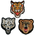 Custom Ferocious Forest Animal Tiger/Bear/Wolf Hook and Loop Embroidery Patches for Outdoor Fans Attached to Clothes Backpacks