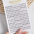 Black Number English Letter Design 3d Nail Sticker Self Adhesive Gold Silver Decal DIY Alphabet Nail Slider Manicure Accessories