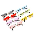 DOISYER 2020 Brand Rimless Rectangular Fire Flame Sunglasses Fashion Trendy Gold Metal Frame for Women and Men