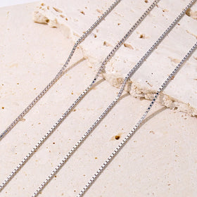 Hot Selling Genuine Gold Au585 14k Solid Gold 1mm Box Chains Necklace Design for Mens and Women Custom Jewelry Making