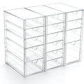 Acrylic 14-Drawer Organizer Clear Stackable Storage Drawers Makeup Craft Vanity Countertop-Jewelry Art Supply Display Rack