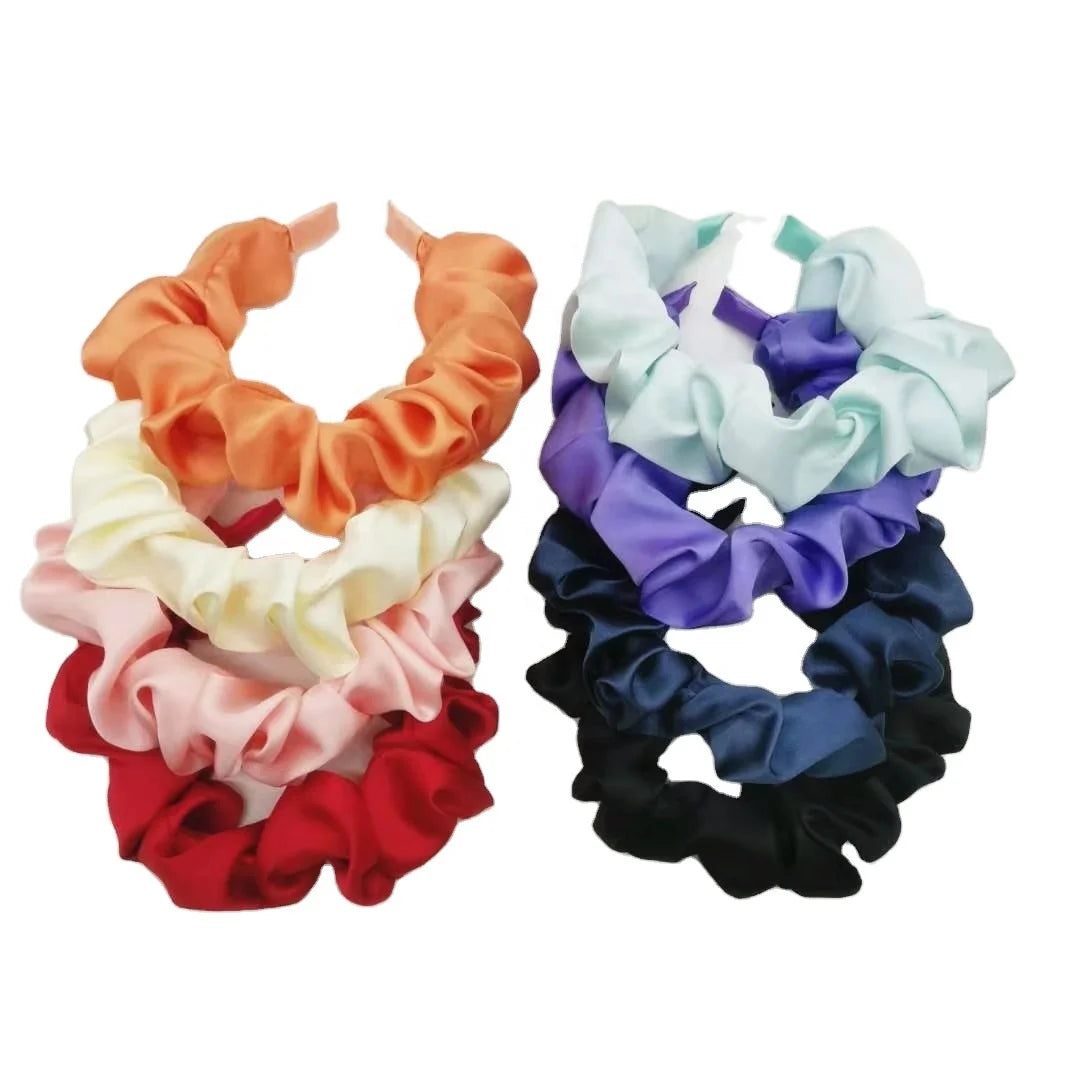 New Design Satin Headbands for Women Popular Imitated Silk Hair Band Make up