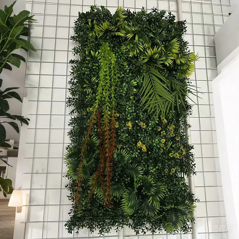 Artificial Grass Wall Panels Hedge Greenery Wall 40"x20" Grass Backdrop Privacy Fence Screen Garden Birthday Wedding Decoration