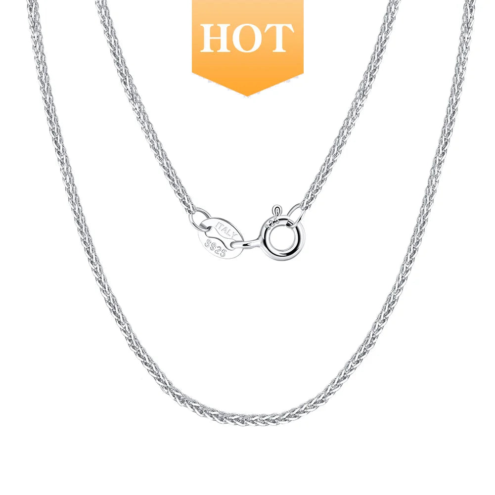 RINNTIN SC53 Jewelry Finding Handmade Jewelry Necklace Chain Solid 925 Sterling Silver Men Cadena Chopin Chain for Women